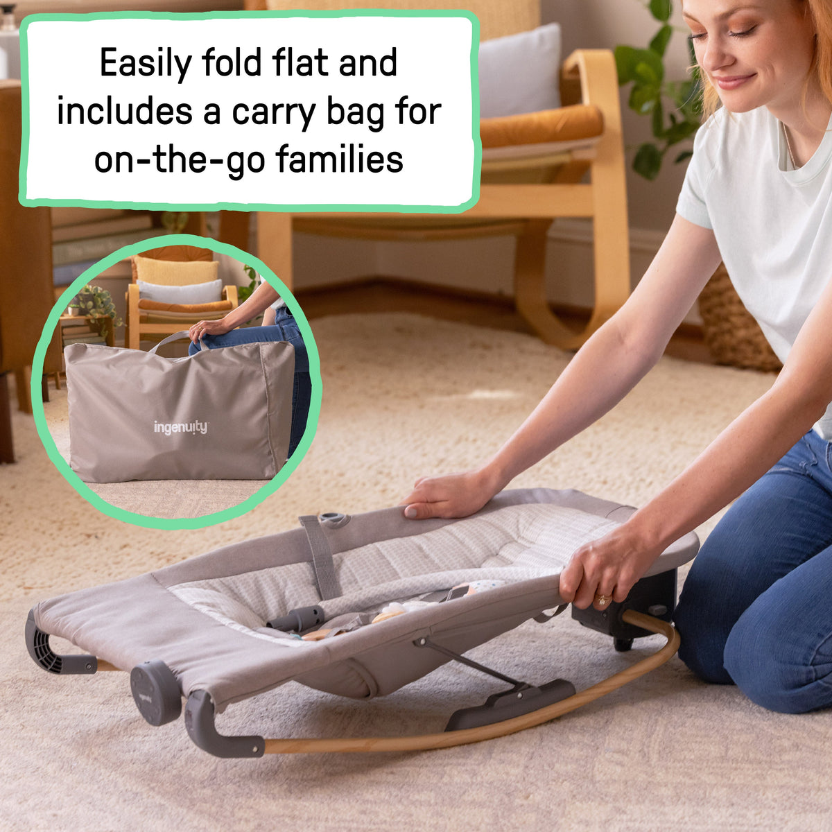 Ingenuity Keep InMotion Automatic Baby Rocking Seat - Soulful Skies