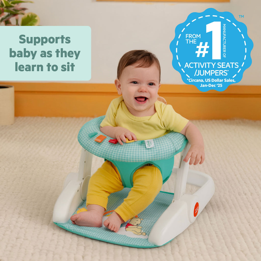 Disney Winnie the Pooh Learn-to-Sit 2-Position Floor Seat by Bright Starts - Teal