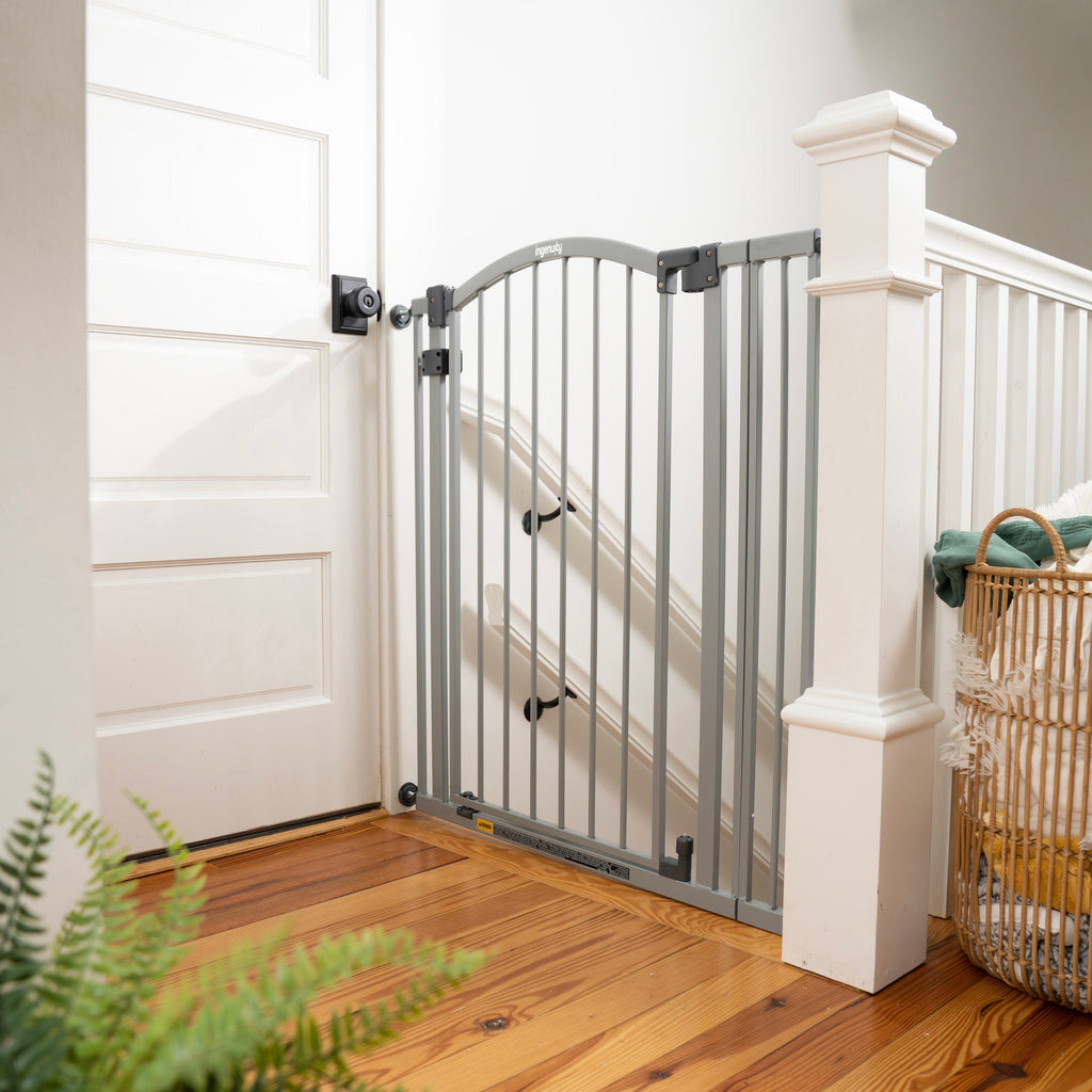 The Thruway 53W Series Pet and Baby Gate, Openings 29.5-53, 38 Tall - Gray