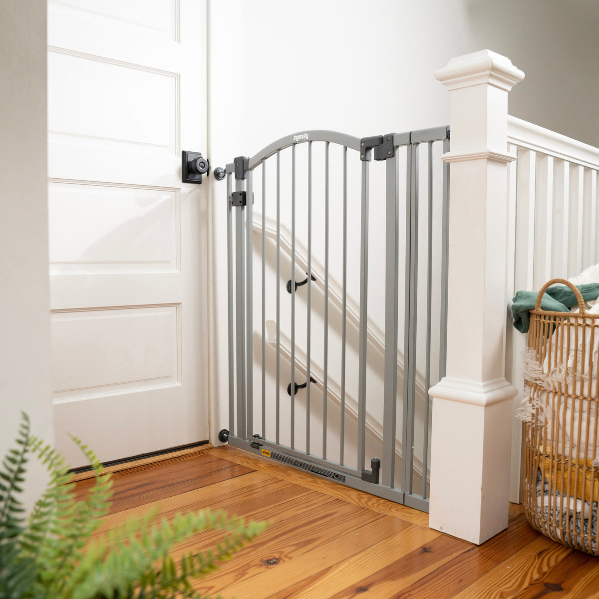 The Thruway 53W Series Pet and Baby Gate, Openings 29.5-53, 38 Tall - Gray