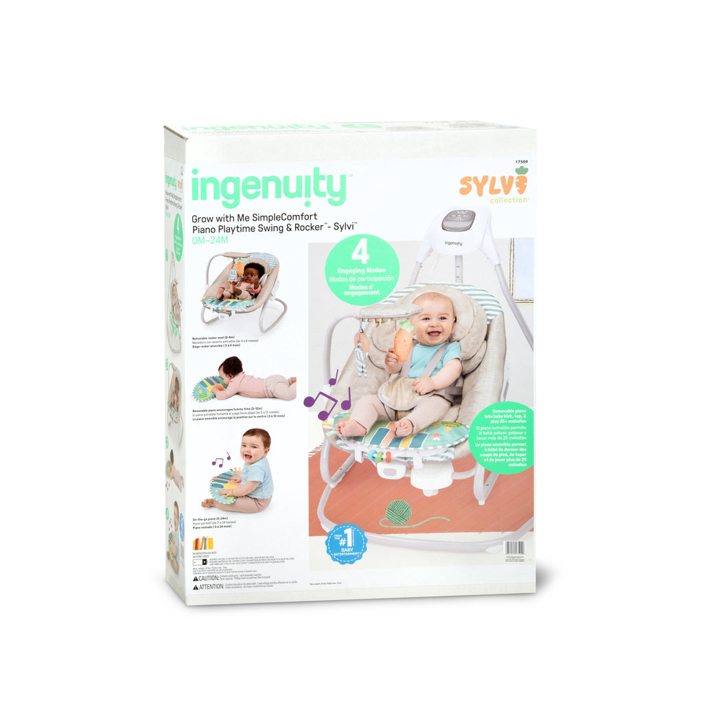 Ingenuity SimpleComfort Piano Playtime 4-in-1 Baby Swing & Rocker