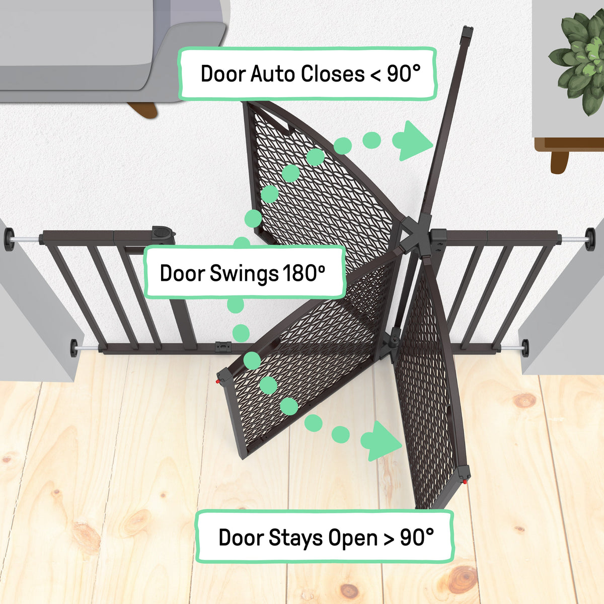The Doorway 42W Series Pet and Baby Gate, Openings 28- 42 Wide, 30 Tall - Espresso