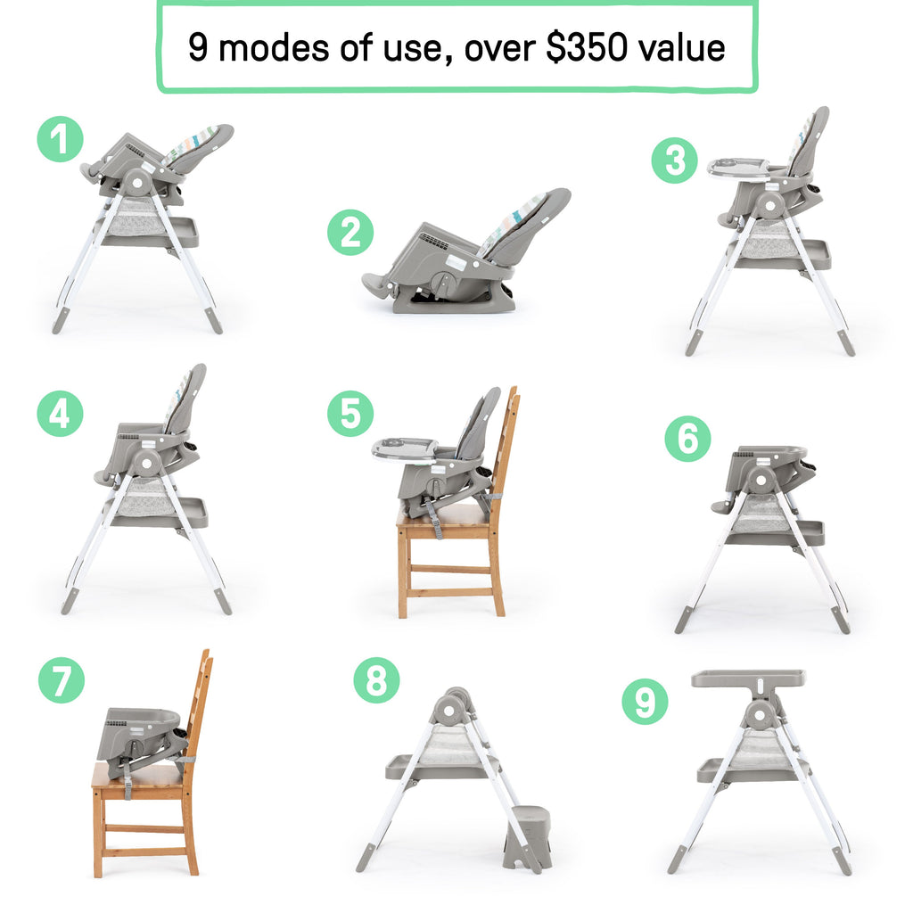 Ingenuity Proper Positioner Create Up Multi-Mode Folding High Chair - Soulful Skies