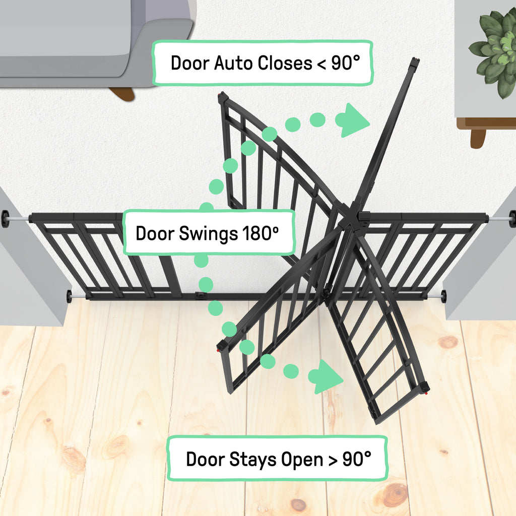 The Doorway 48W Series Pet and Baby Gate, Openings 28.5 to 48 - 36 Tall - Black
