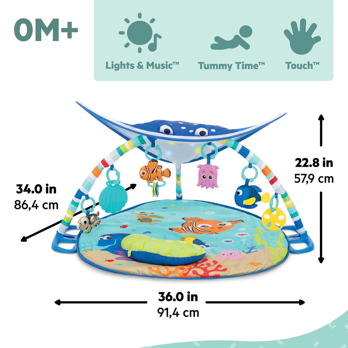 Disney Baby Finding Nemo Mr. Ray Ocean Lights & Music Activity Play Gym
