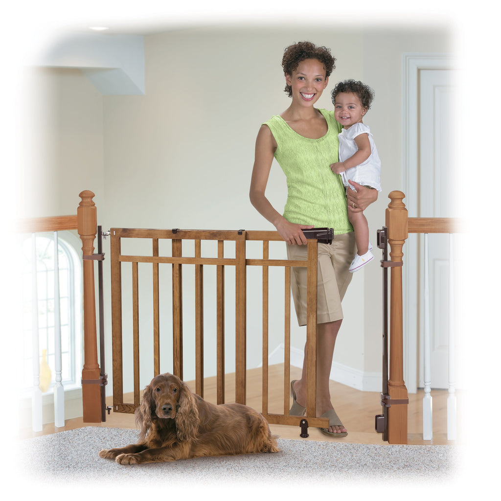 The Stairway+ 48W Series Pet and Baby Gate with Dual Banister Kit, Openings 32 to 48 Wide, 33 Tall