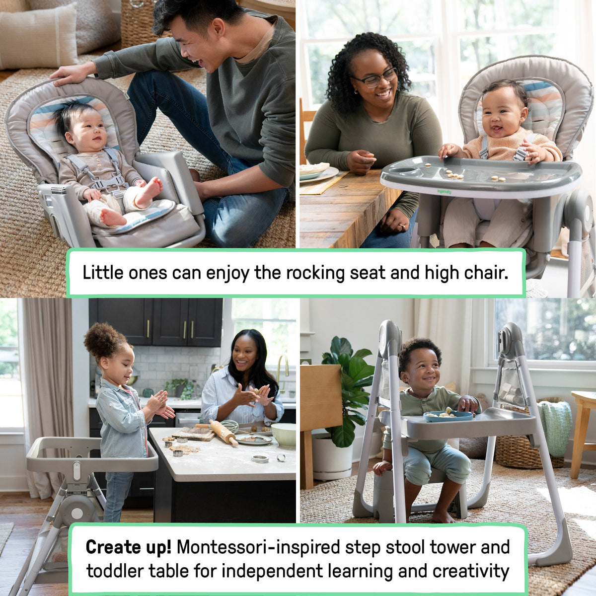 Ingenuity Proper Positioner Create Up Multi-Mode Folding High Chair - Soulful Skies
