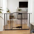 The Thruway 52W Series - Hands Free Open Pet and Baby Gate, Openings from 27.5 - 52 Wide  Espresso Metal
