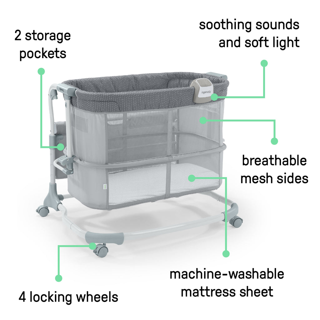 Dream & Grow Bedside Bassinet- Handstitch