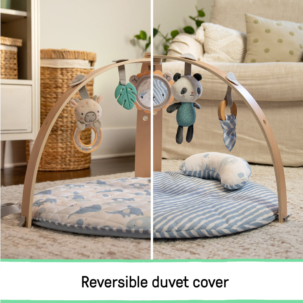 Ingenuity Cozy Spot Duvet Activity Gym with Self-Storage - Elephant March