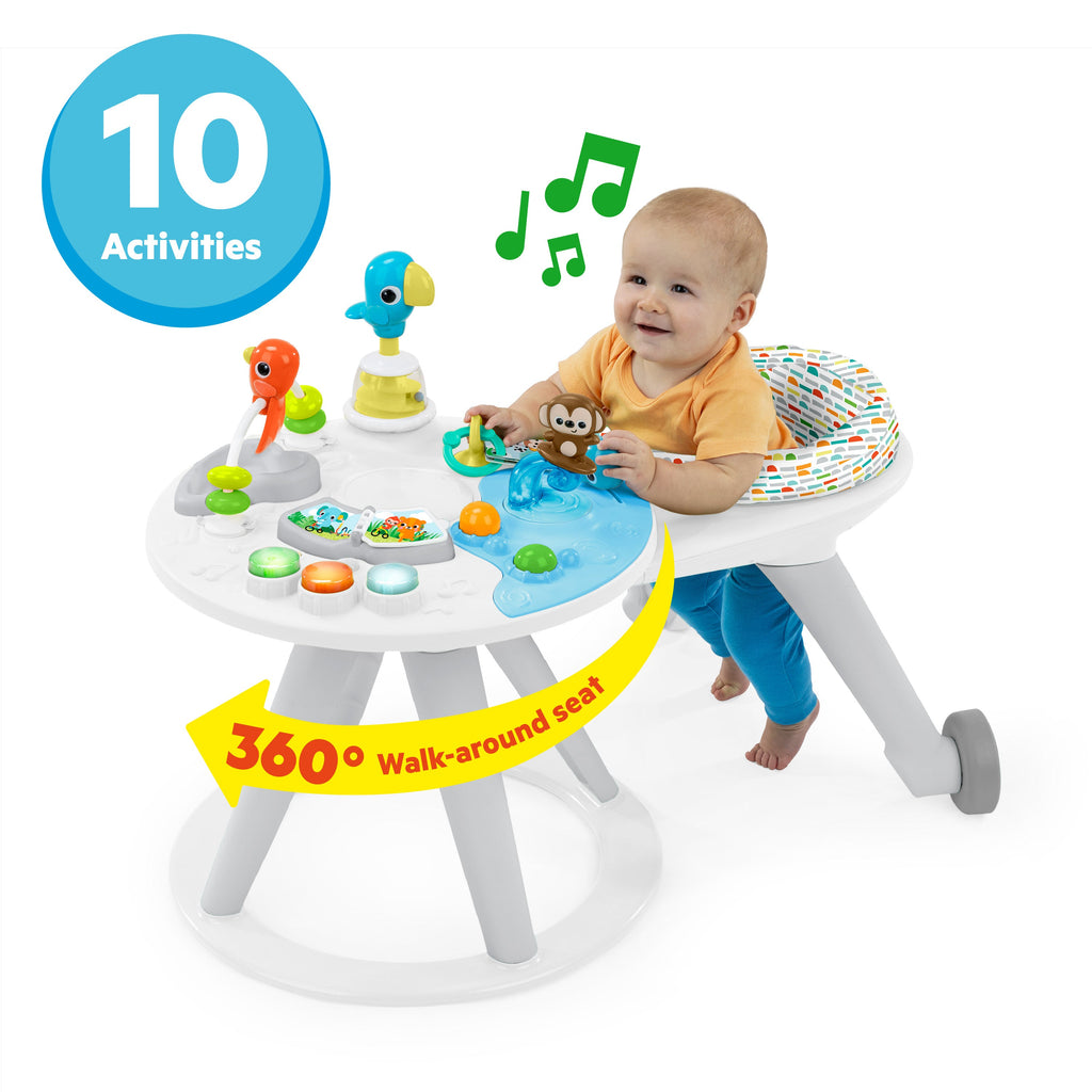 Bright Starts Around We Go 2-in-1 Walk-Around Activity Center & Table, Playful Paradise