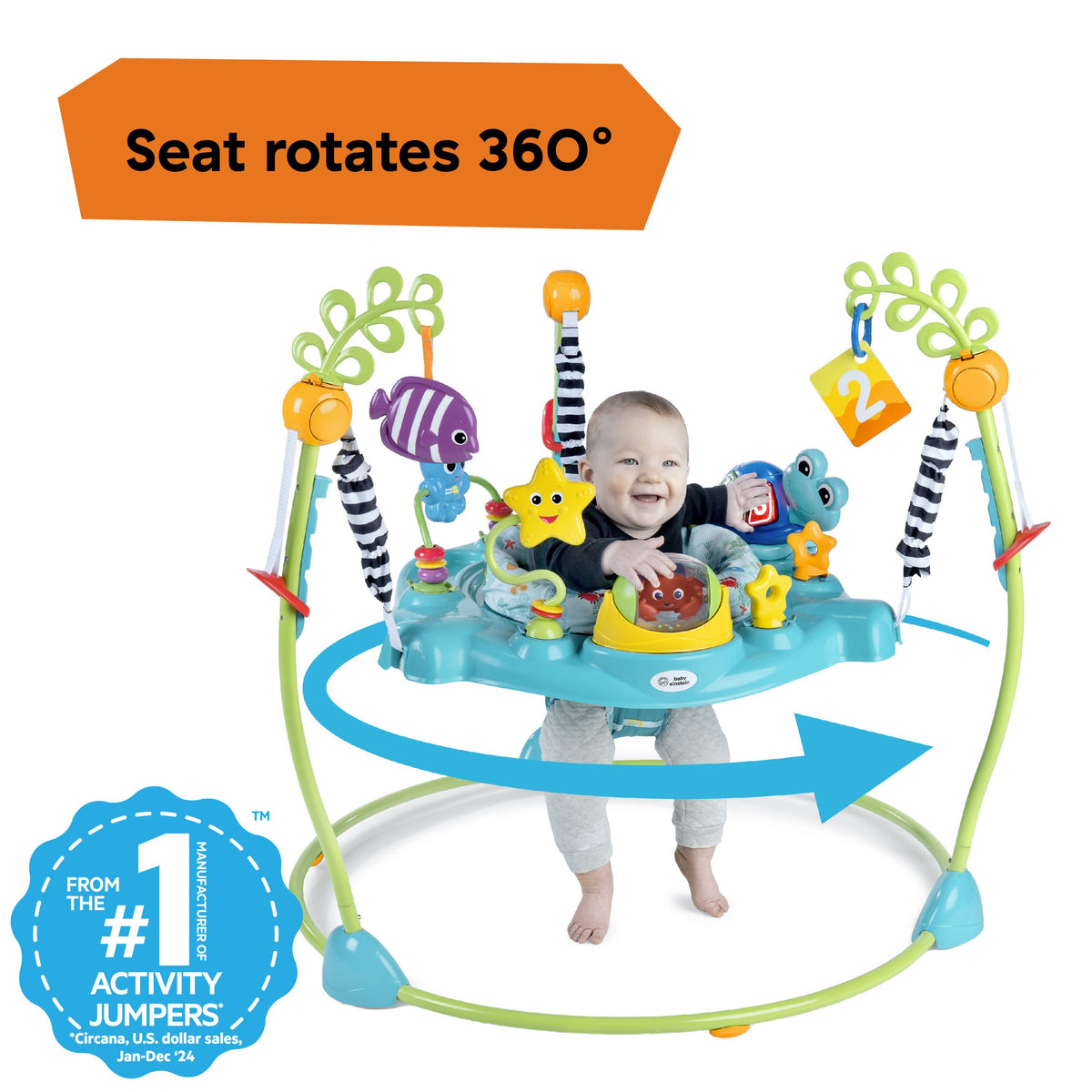 Baby Einstein Ocean Explorers Curiosity Cove 2-in-1 Activity Jumper, Ages 6+ Months