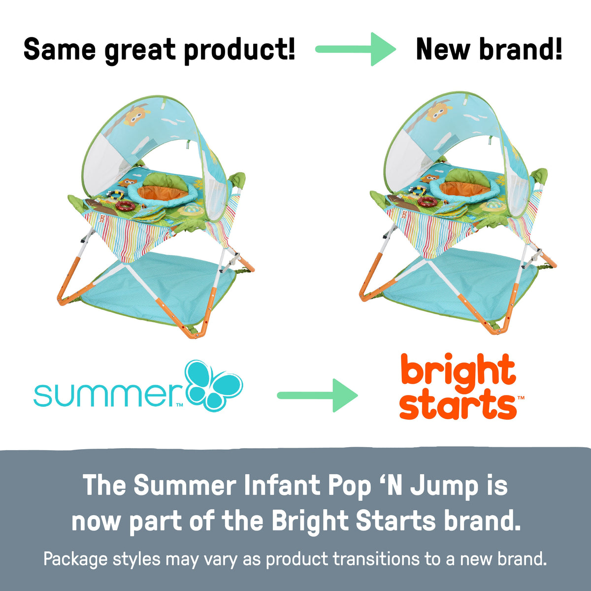 Bright Starts Pop 'N Jump Portable Activity Jumper, Owl Forest