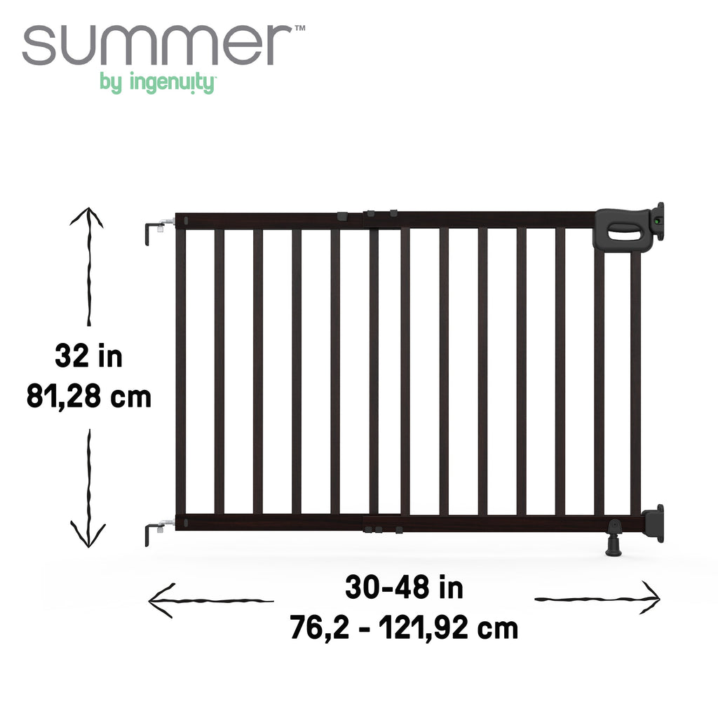 The Stairway 48W Series, Pet and Baby Gate, 30'-48' Wide, 32 Tall - Black