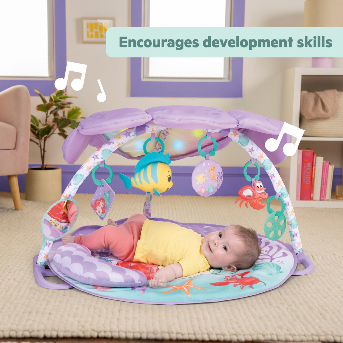 Bright Starts The Little Mermaid Twinkle Trove Light-Up Musical Baby Activity Gym