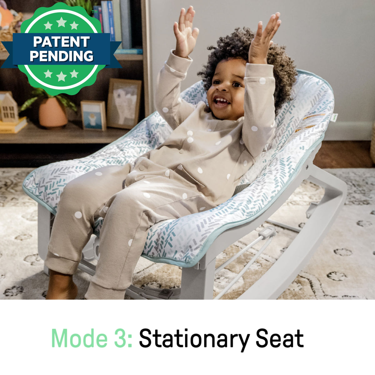 Ingenuity Keep Cozy 3-in-1 Grow with Me Baby Bouncer, Rocker & Toddler Seat, Spruce