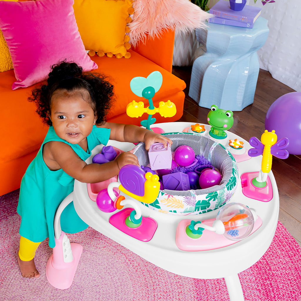 Bright Starts Bounce Bounce Baby 2-in-1 Activity Center Jumper & Table, Playful Palms
