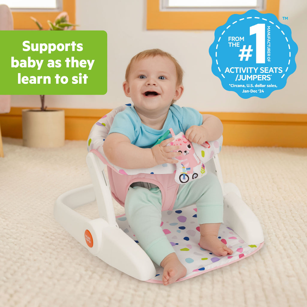 Bright Starts Learn-to-Sit 2-Position Baby Floor Seat with Toys, Unisex, 4-12 Months
