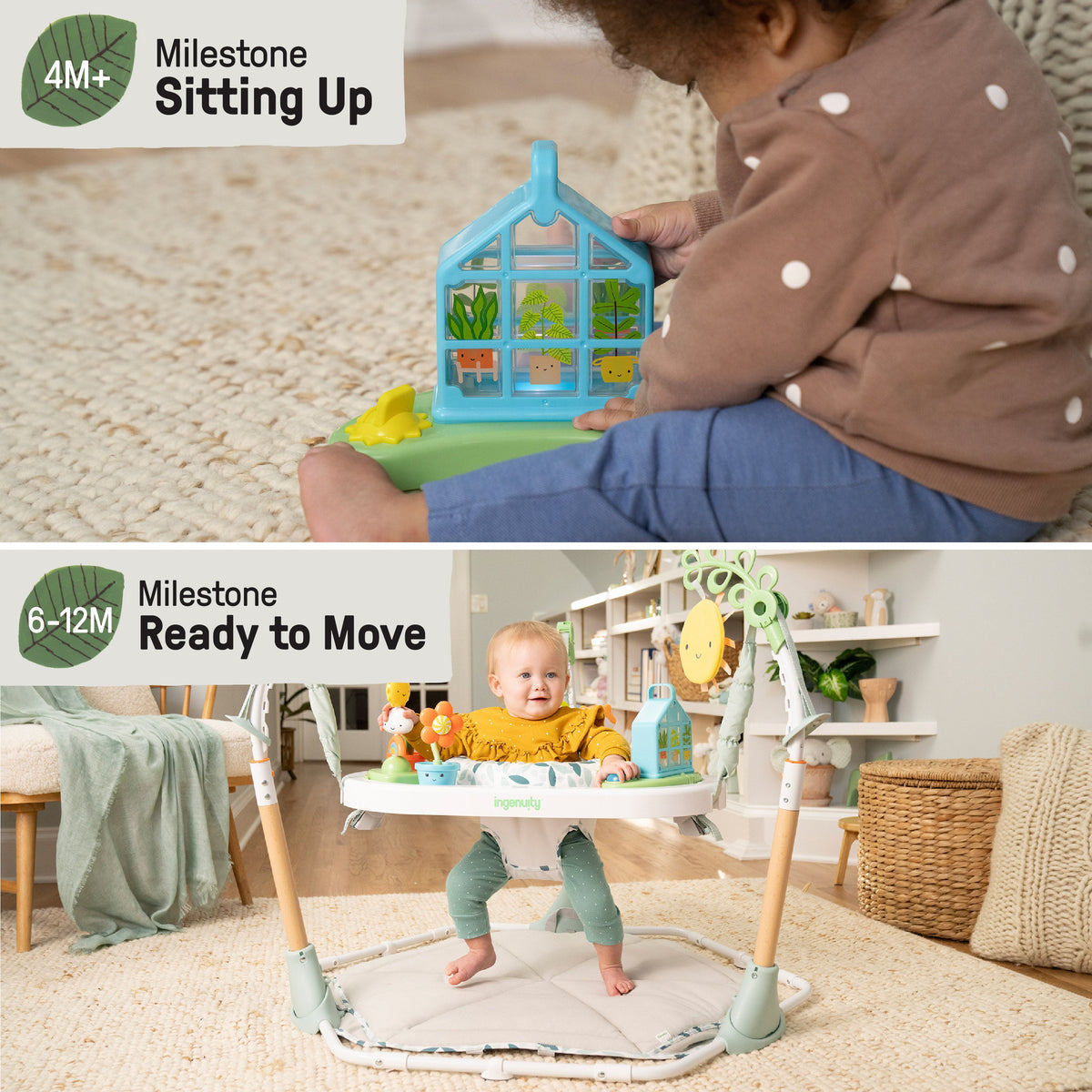 Ingenuity Tummy-to-Toes 6-in-1 Milestone Center, For Ages 0-48 Months