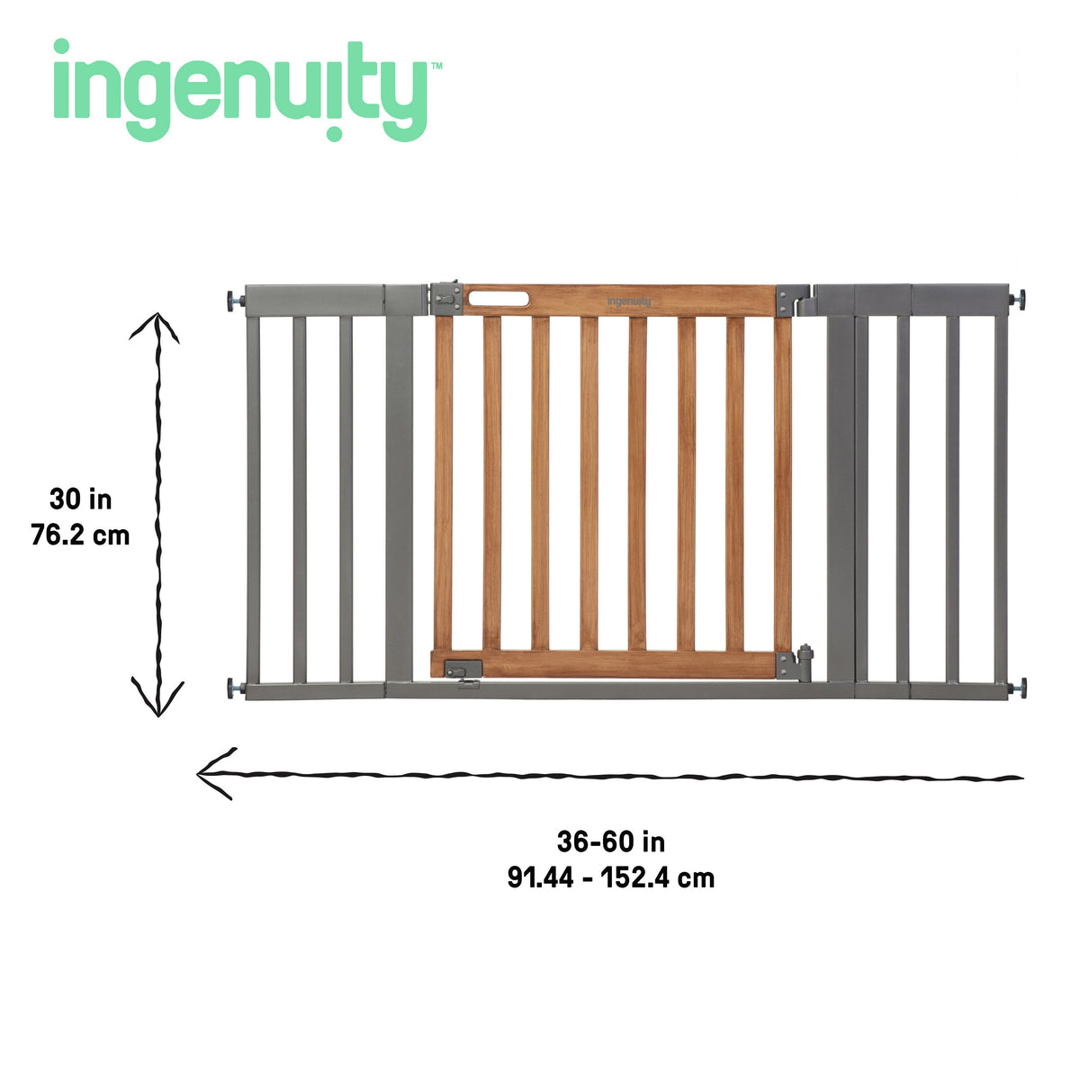 The Thruway 60XW Series Extra Wide Safety Pet and Baby Gate, 36-60 Wide - Honey Oak