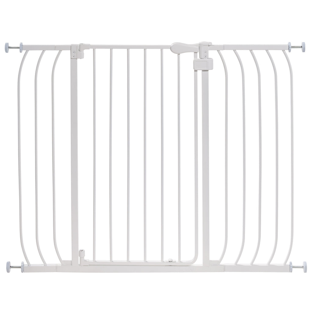 Multi-Use Extra Tall Walk-Thru Pet and Baby Gate, Openings 29-48 Wide, 36 Tall - White