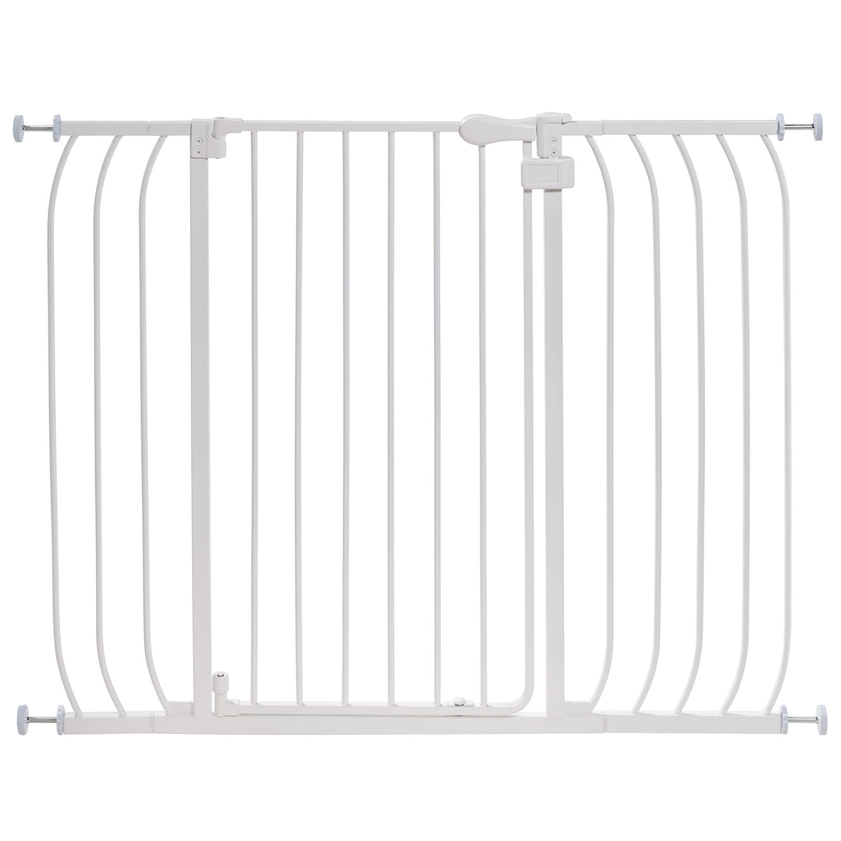 Multi-Use Extra Tall Walk-Thru Pet and Baby Gate, Openings 29-48 Wide, 36 Tall - White