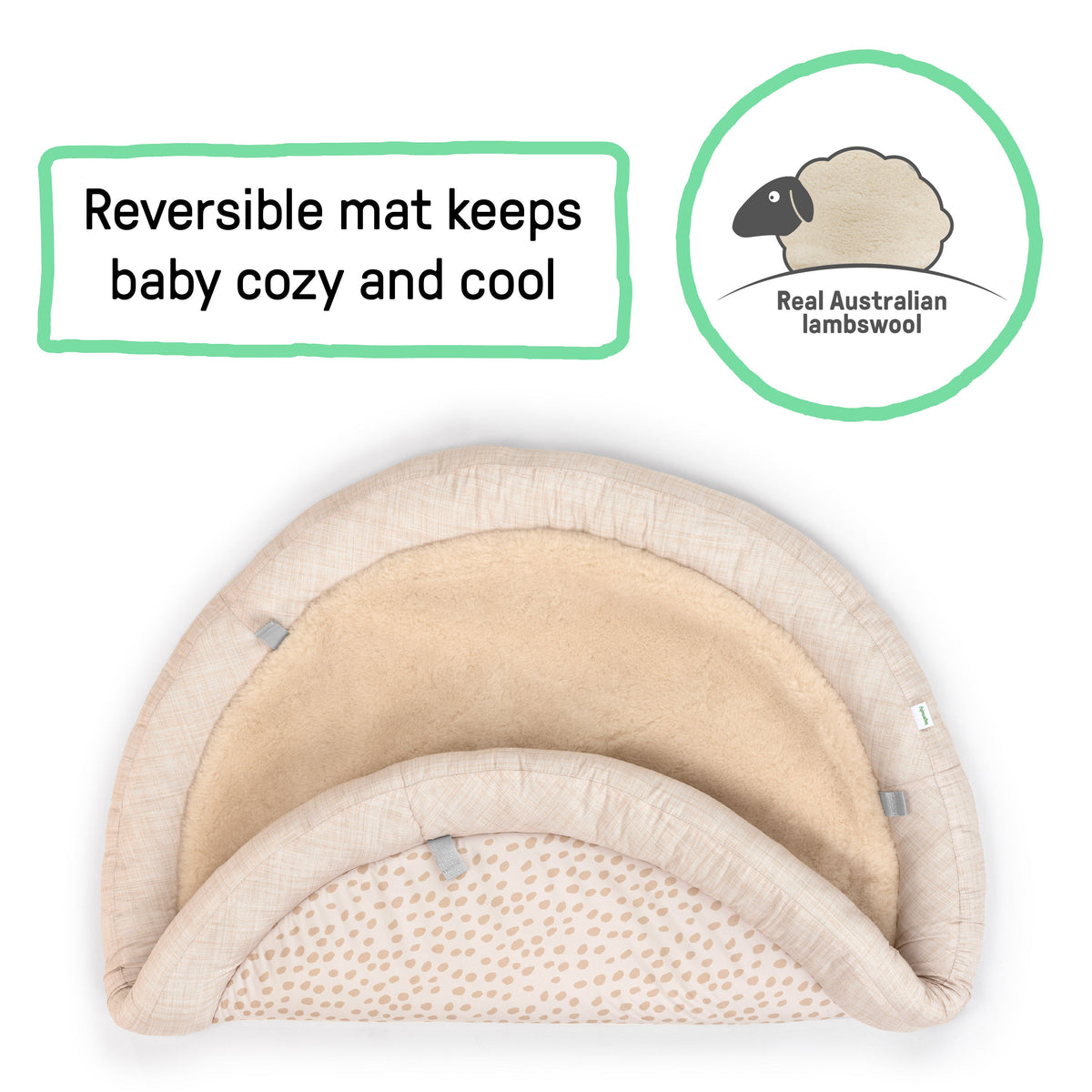 Ingenuity Every Season Plush Lambswool Baby Play Gym - Natural