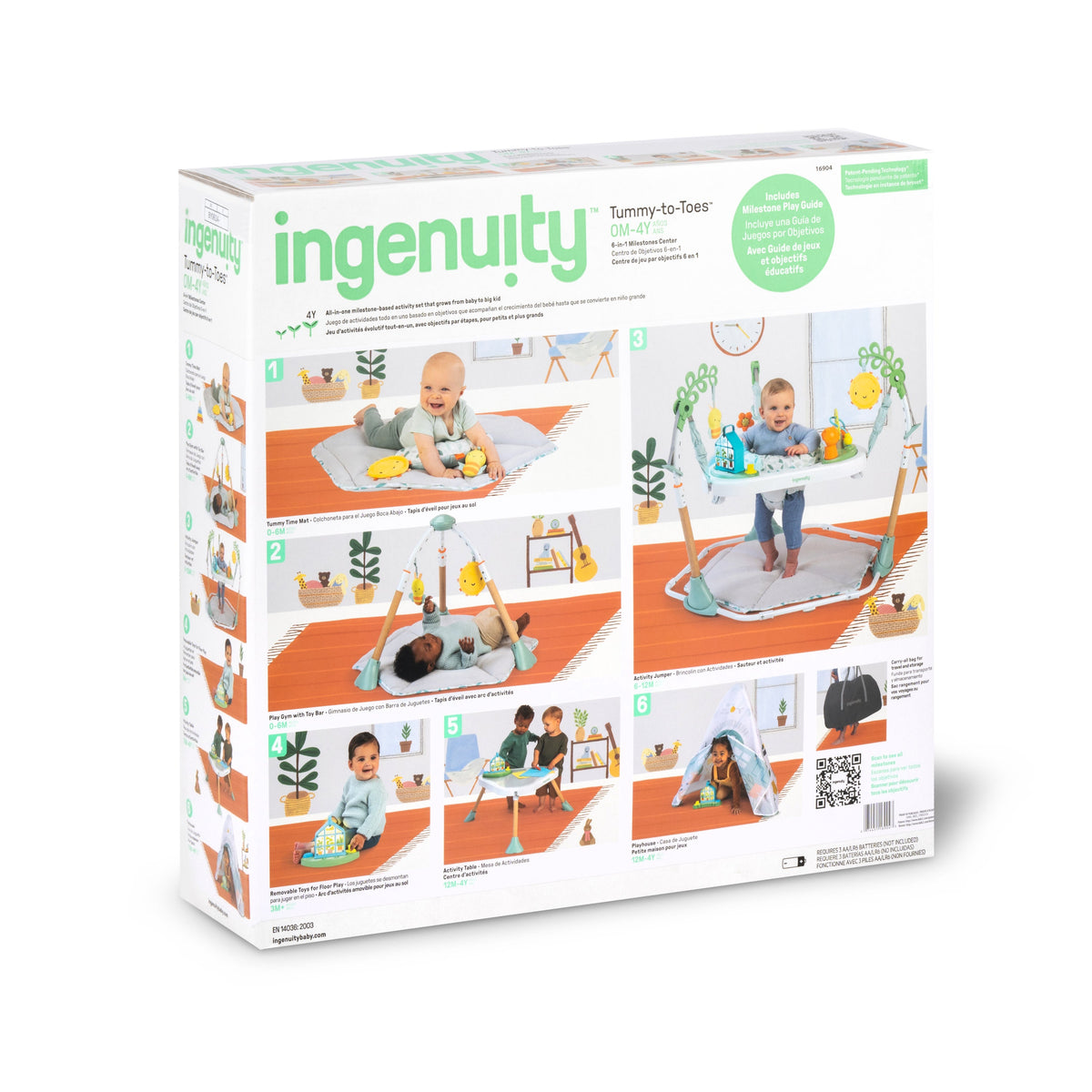 Ingenuity Tummy-to-Toes 6-in-1 Milestone Center, For Ages 0-48 Months