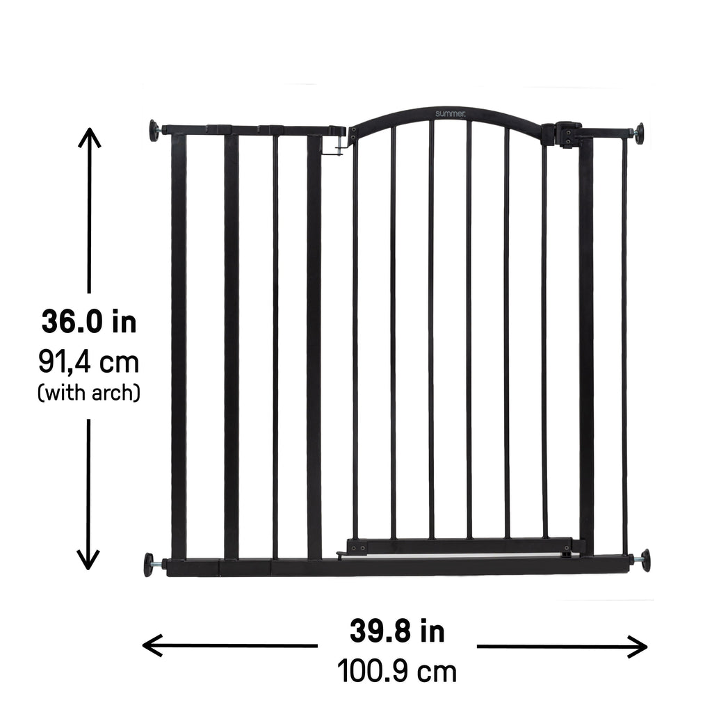 Extra Tall Dcor Safety Pet and Baby Gate, Openings 28.75- 39.75 Wide, 36 Tall - Black