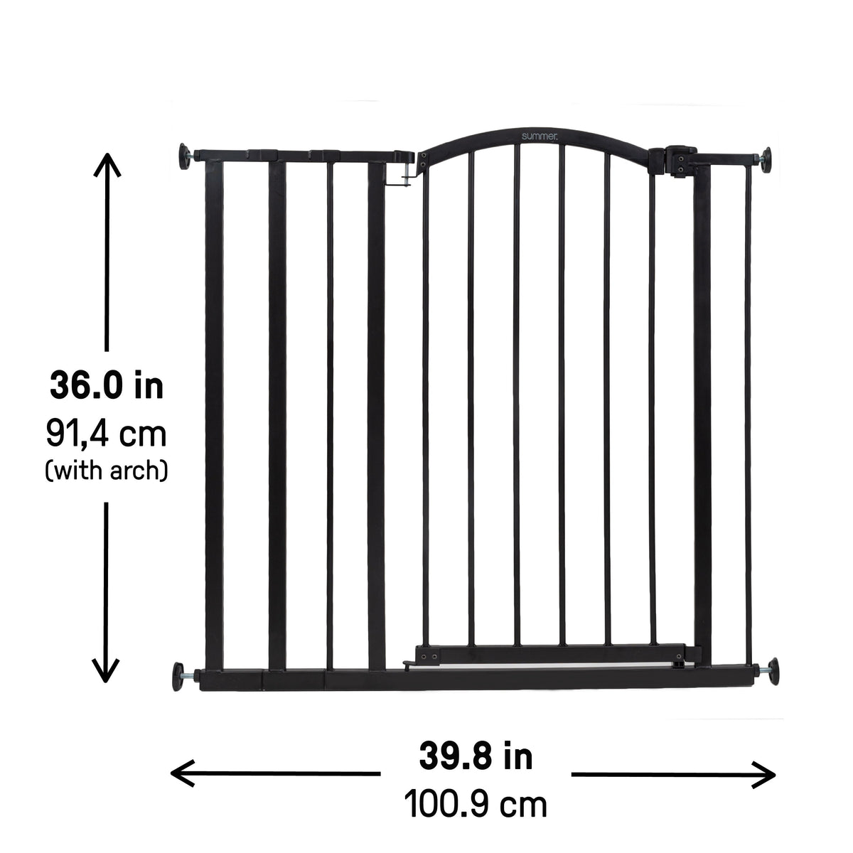 Extra Tall Dcor Safety Pet and Baby Gate, Openings 28.75- 39.75 Wide, 36 Tall - Black