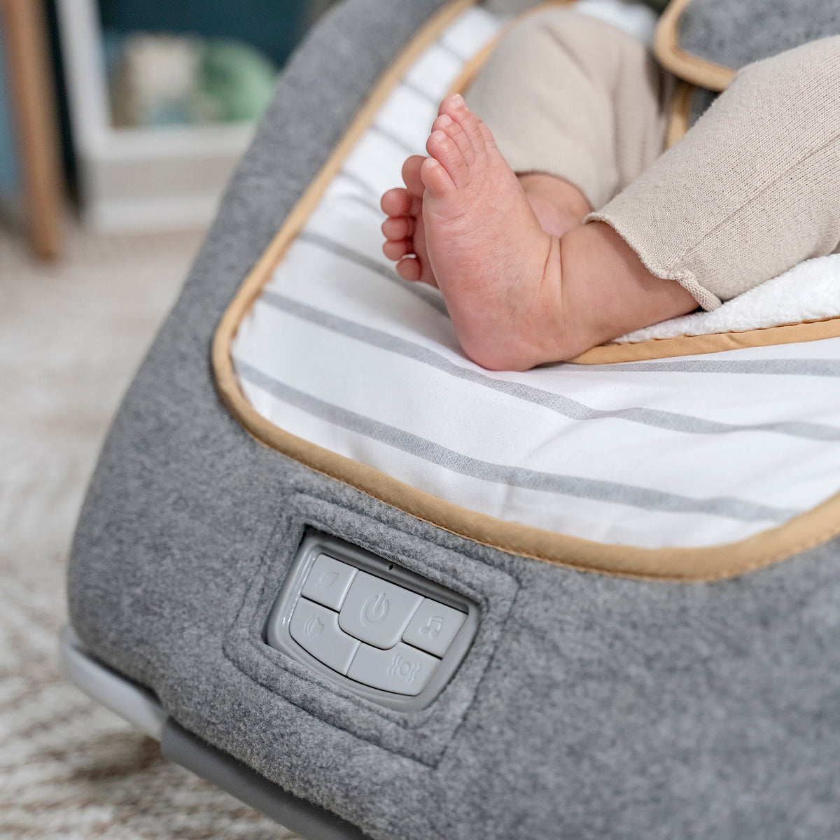 Ingenuity Boutique Collection Rocking Seat with Premium Plush Fabrics, Bella Teddy