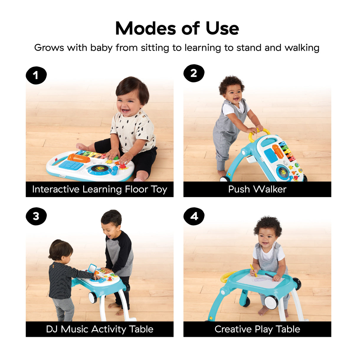 Baby Einstein Musical Mix N Roll 4-in-1 Baby Walker and Activity Table