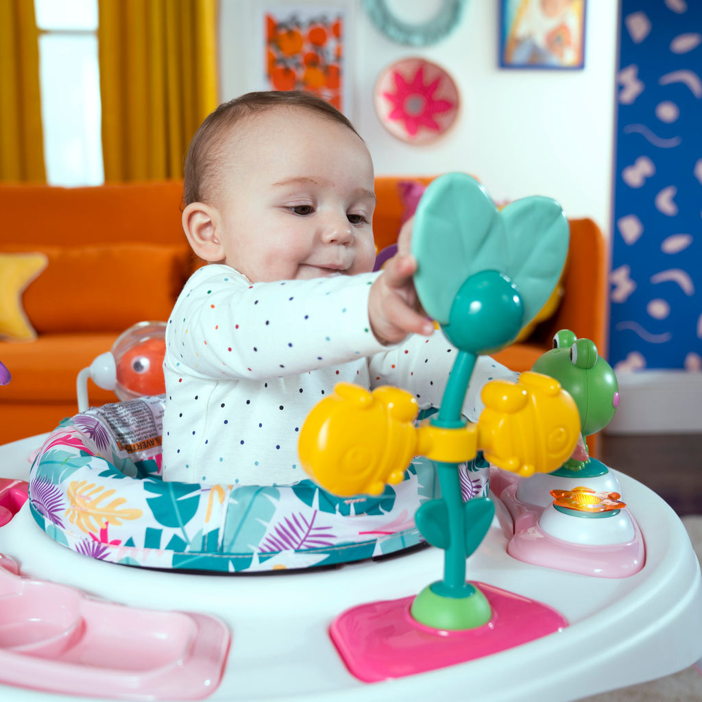 Bright Starts Bounce Bounce Baby 2-in-1 Activity Center Jumper & Table, Playful Palms