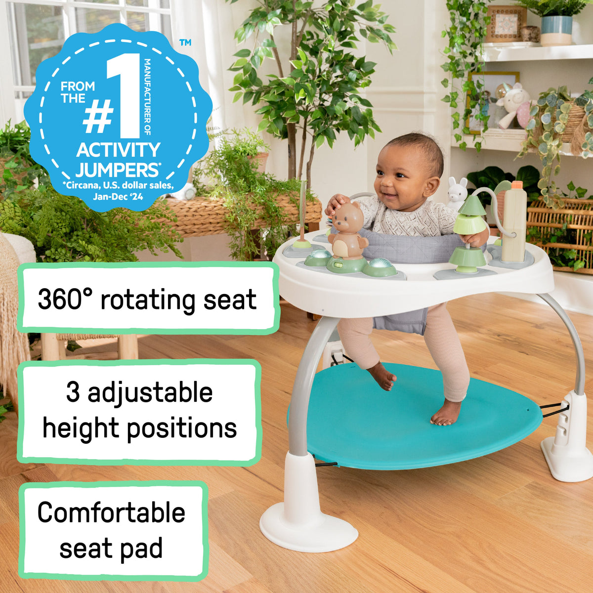 Ingenuity Spring & Sprout 2-in-1 Baby Activity Center Jumper