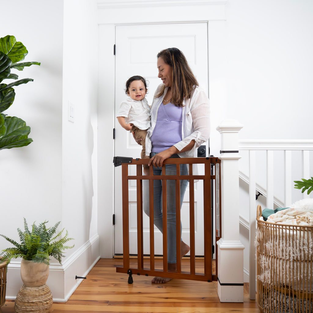 The Stairway+ 48W Series Pet and Baby Gate with Dual Banister Kit, Openings 32 to 48 Wide, 33 Tall