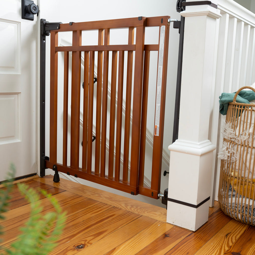 The Stairway+ 48W Series Pet and Baby Gate with Dual Banister Kit, Openings 32 to 48 Wide, 33 Tall