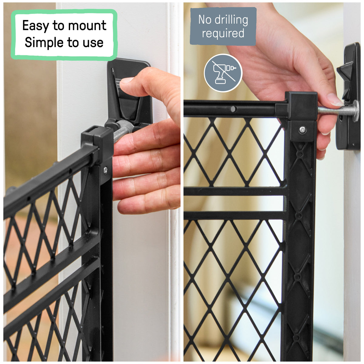 Doorway 42W Series Baby and Dog Gate 2-PK, Openings 23-42 Wide, 24 tall - Galvanized Steel