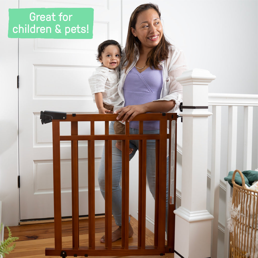 The Stairway+ 48W Series Pet and Baby Gate with Dual Banister Kit, Openings 32 to 48 Wide, 33 Tall