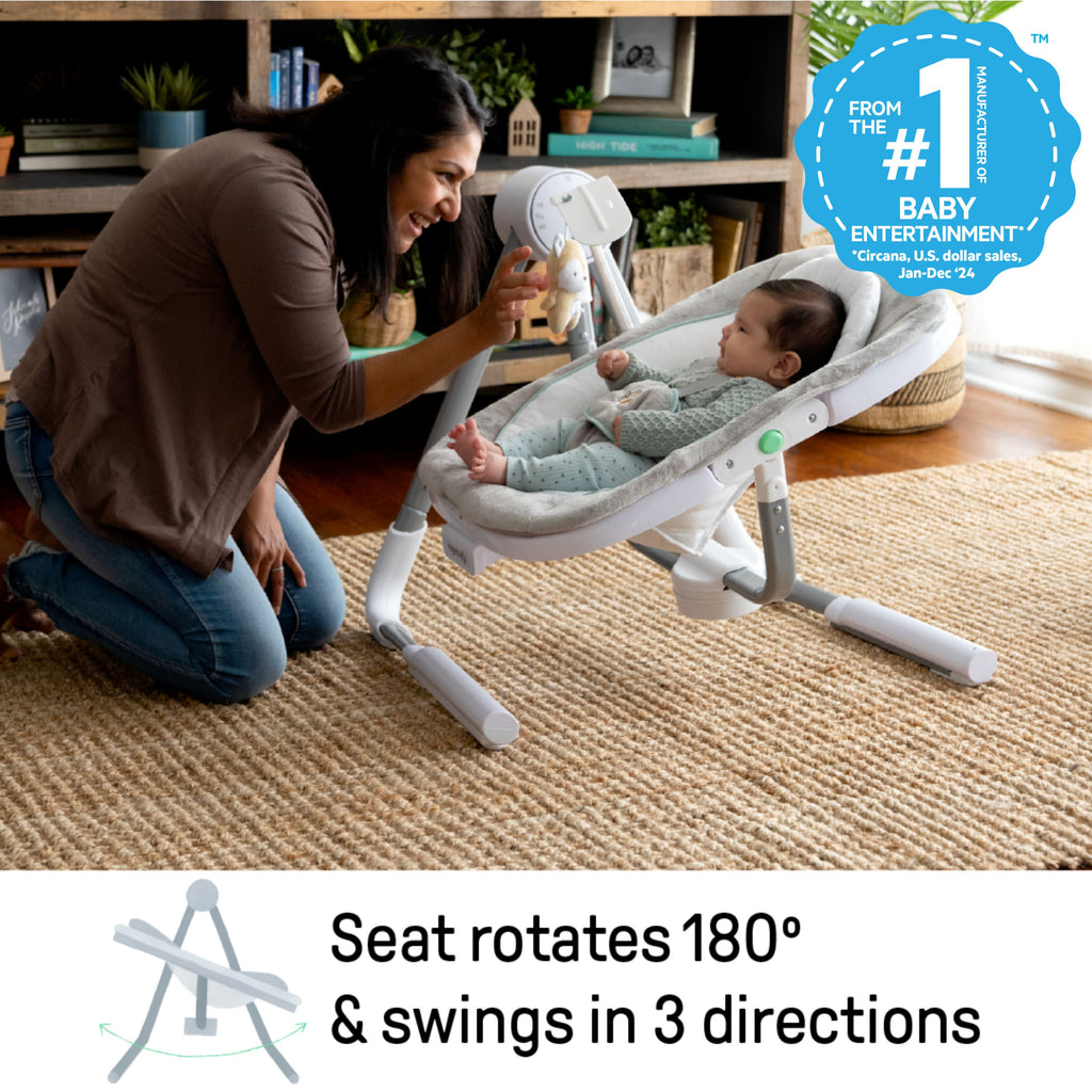 Ingenuity AnyWay Sway Multi-Direction Portable Baby Swing, Ray