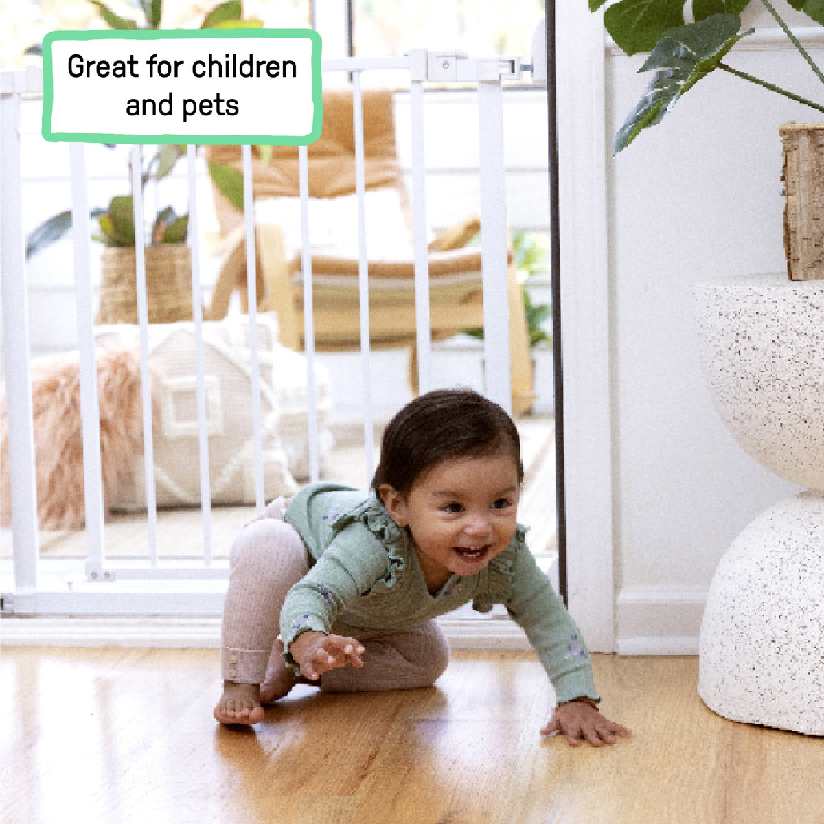 The Doorway 37W Series Pet and Baby Gate with Quad-Cam Lock, Openings from 30-37 Wide - White