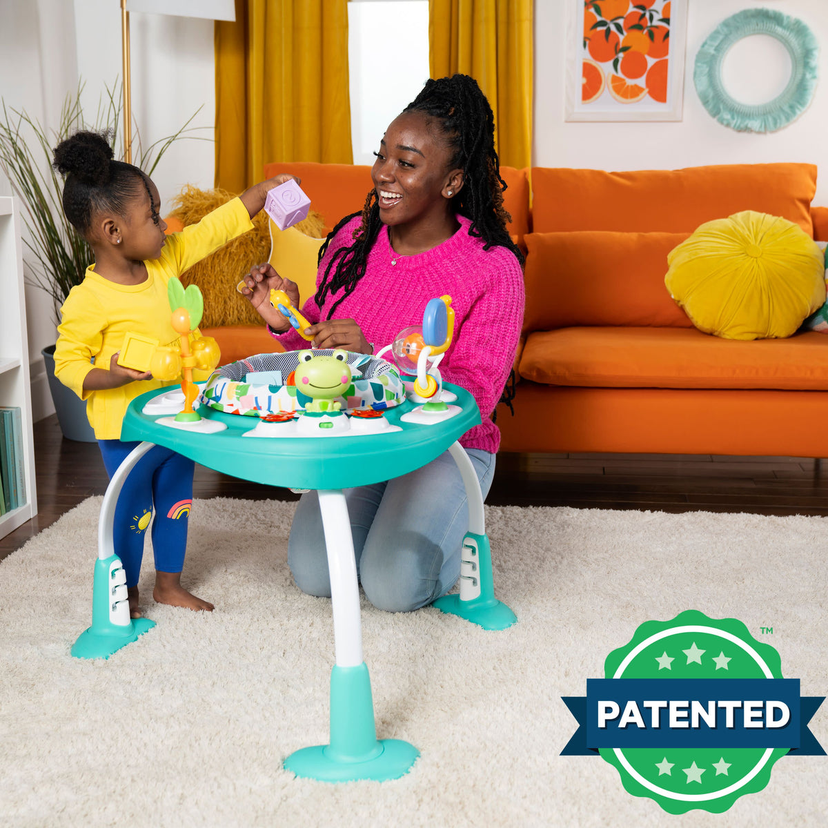 Bright Starts Bounce Bounce Baby 2-in-1 Activity Center Jumper & Table, Playful Pond