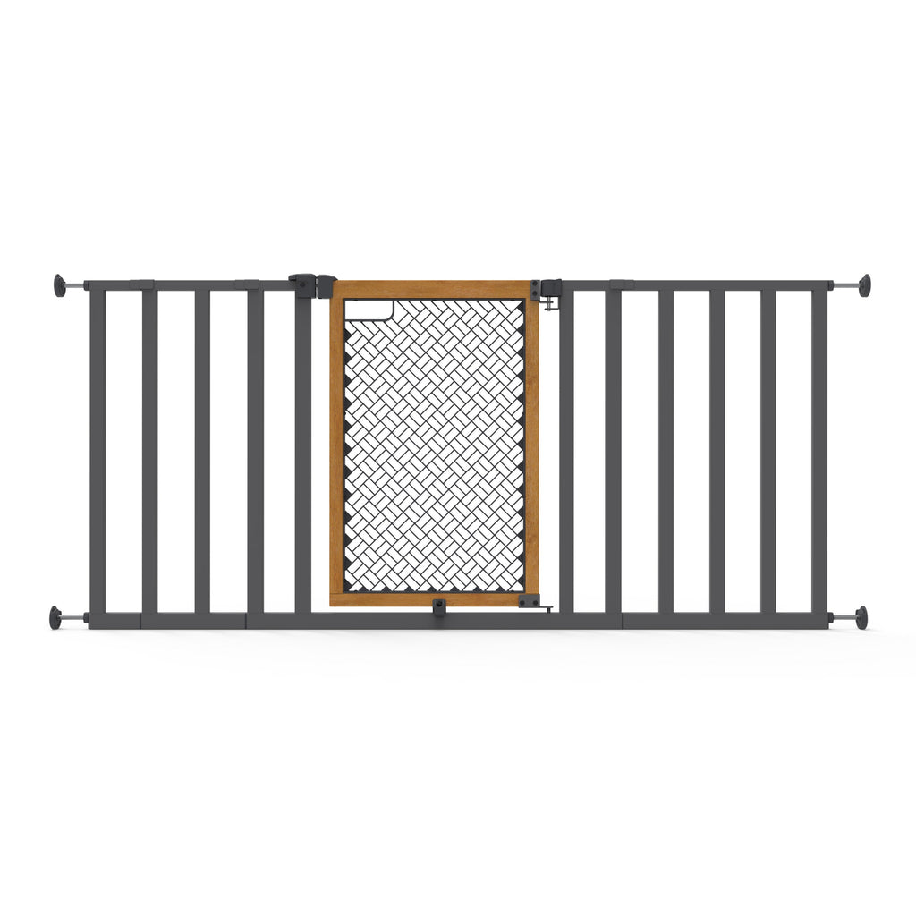 The Thruway 60XW Series Extra Wide Safety Pet and Baby Gate, 30-60 Wide, 26 Tall  Honey Oak
