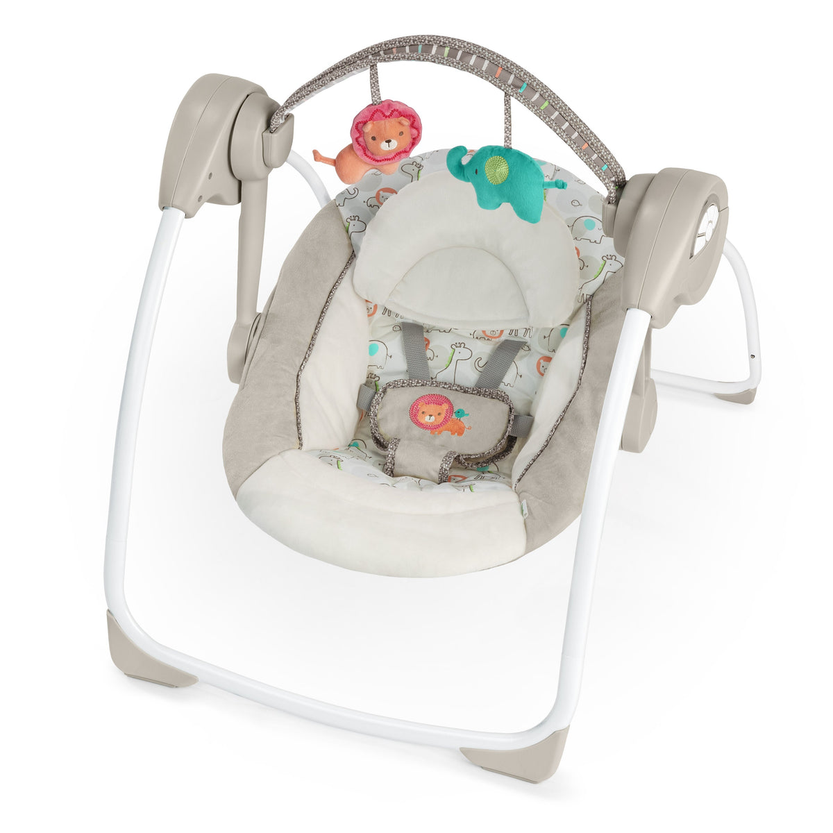 Ingenuity Soothe 'n Delight Portable Baby Swing with Music, Cozy Kingdom