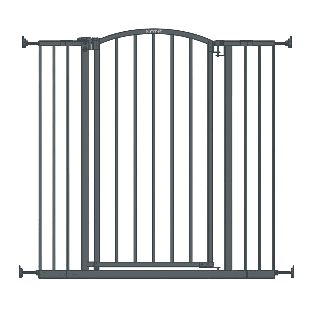 Extra Tall Decor Safety Gate, Openings 28-38.25 Wide, 26 Tall - Gray