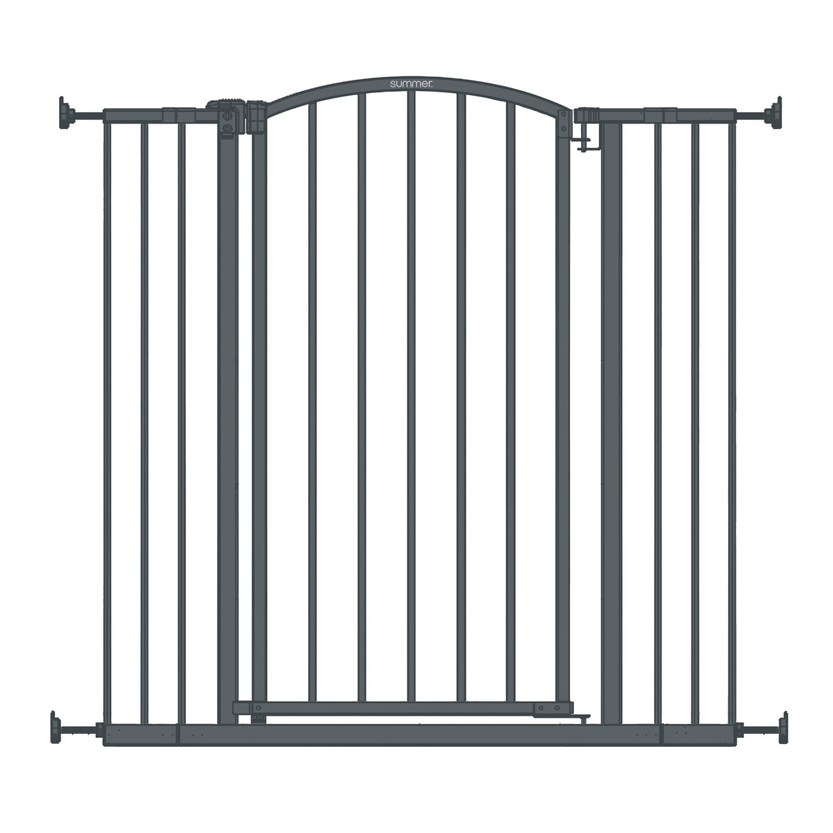 Extra Tall Decor Safety Gate, Openings 28-38.25 Wide, 26 Tall - Gray
