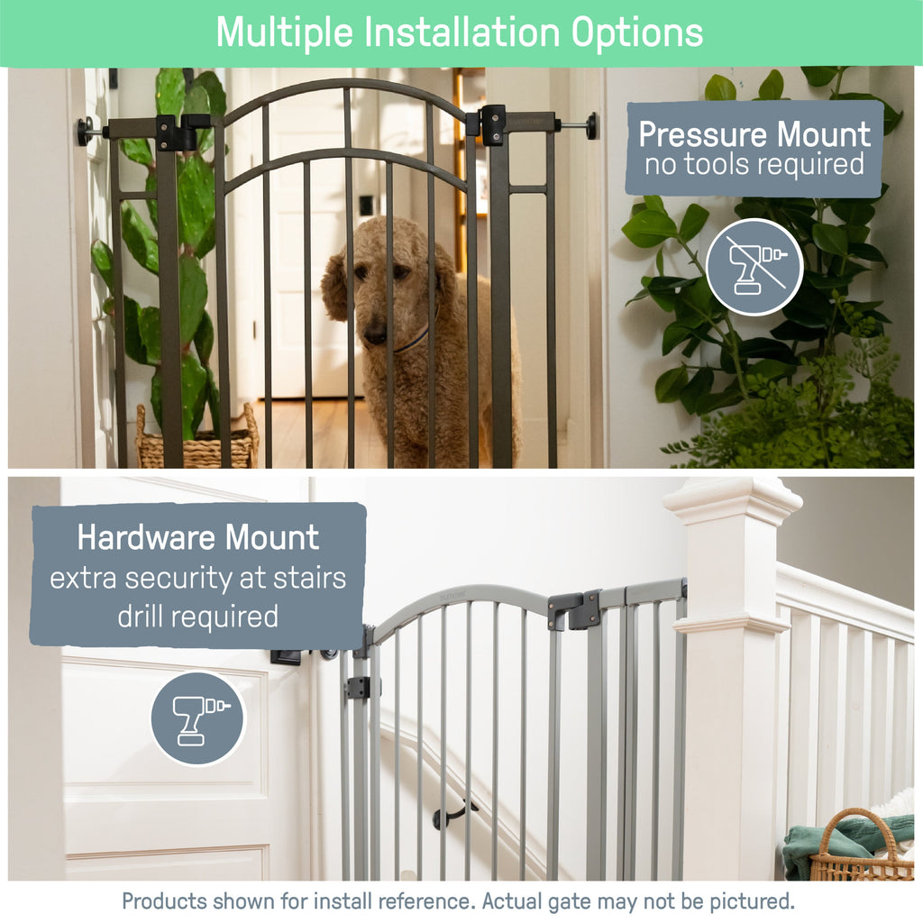 Extra Tall Dcor Safety Pet and Baby Gate, Openings 28.75- 39.75 Wide, 36 Tall - Black