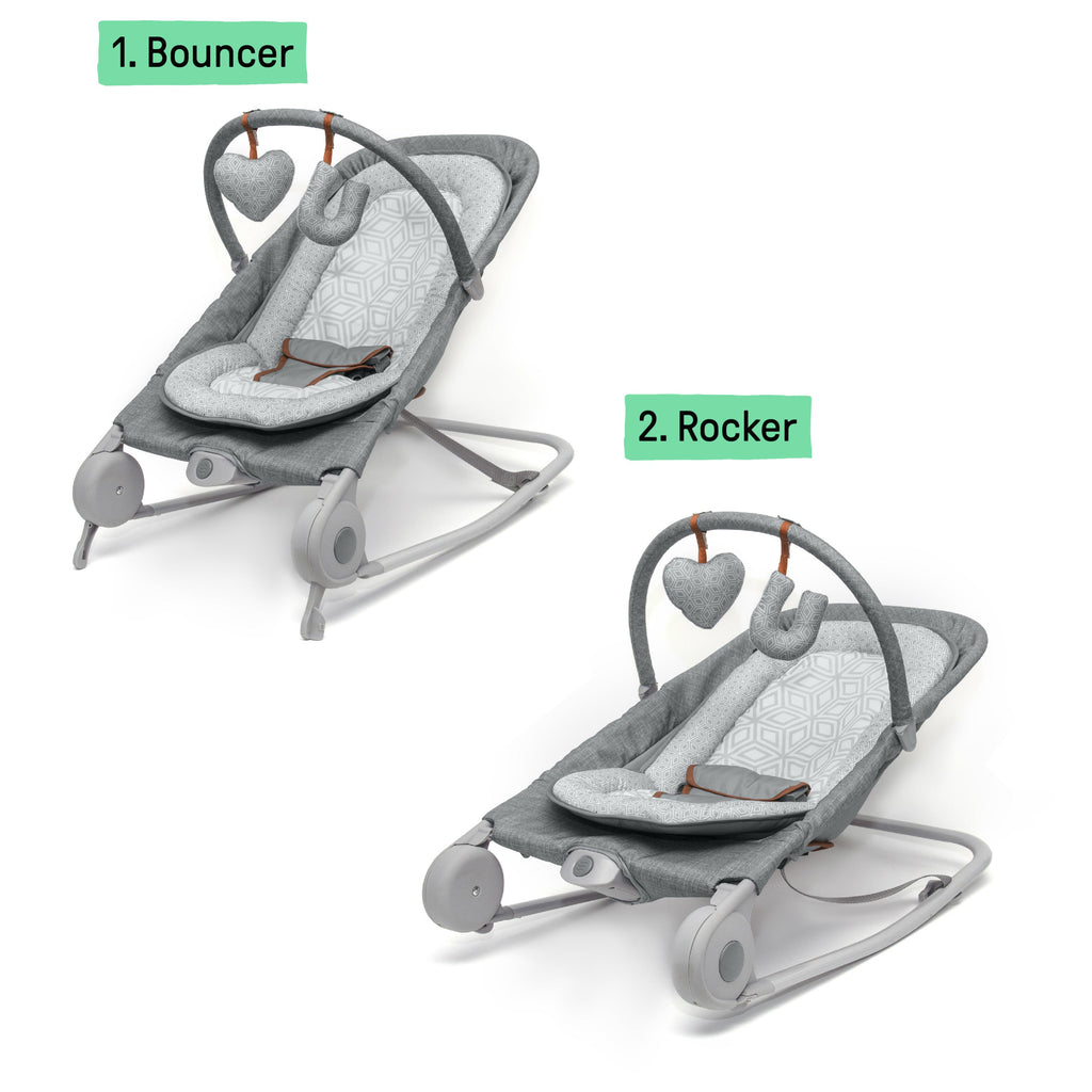 Summer by Ingenuity 2-in-1 Bouncer & Rocker- Gray