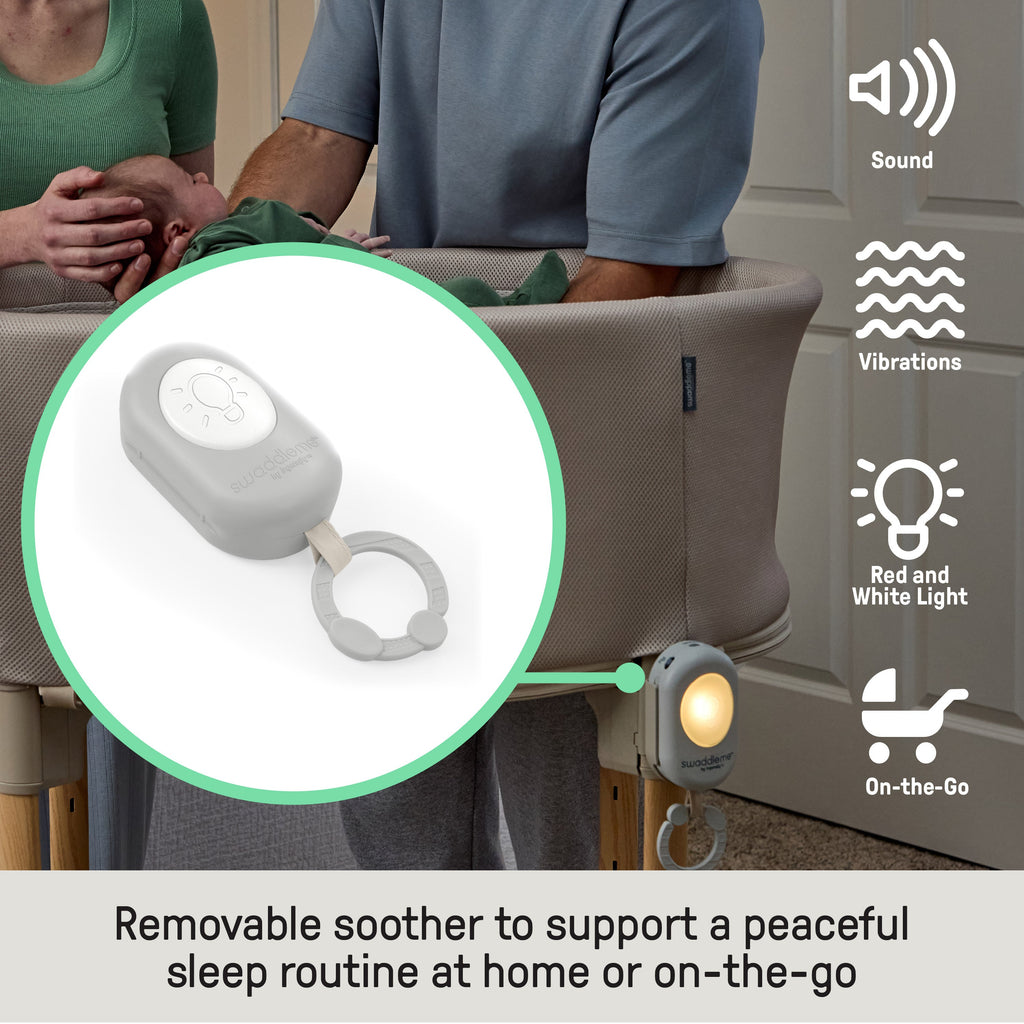 Ingenuity Right Height Adjustable Bassinet for Postpartum Recovery  4 Height Levels, Soothing Vibration, Light & Sound - Sand