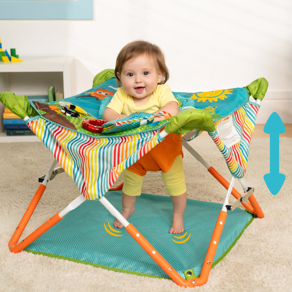 Bright Starts Pop 'N Jump Portable Activity Jumper, Owl Forest