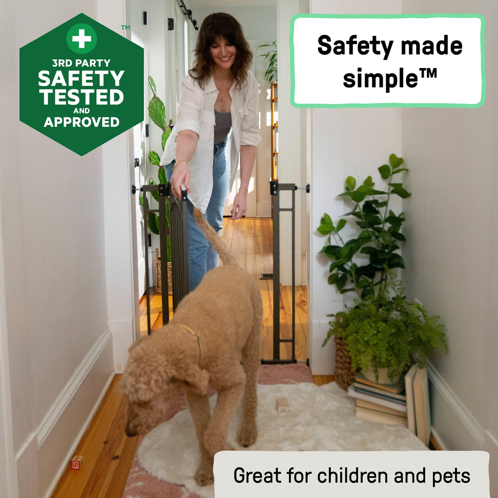 Ingenuity Decorative Extra Tall Baby Gate & Dog Gate, 28.5-48 Wide, 36 Tall, Hardware or Pressure Mounted, Install on Top or Bottom of Stairs, Banister, or Doorway - Bronze